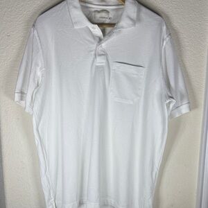 Peter England White Polo Shirt with Chest Pocket